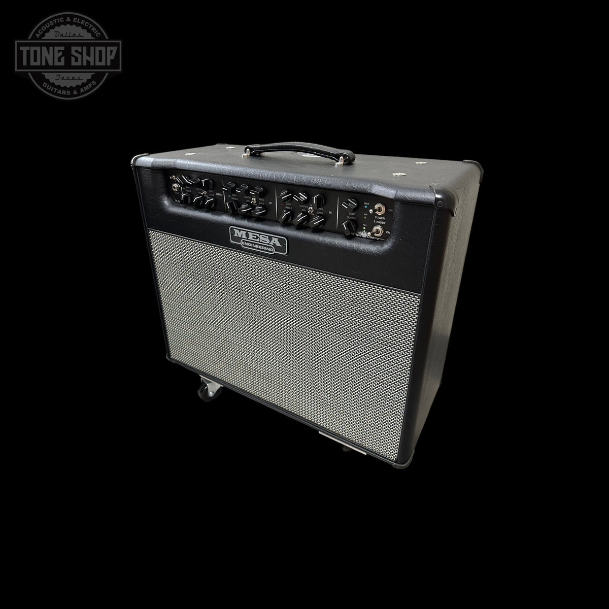 Guitar amplifier with 'Tone Shop' logo in the corner