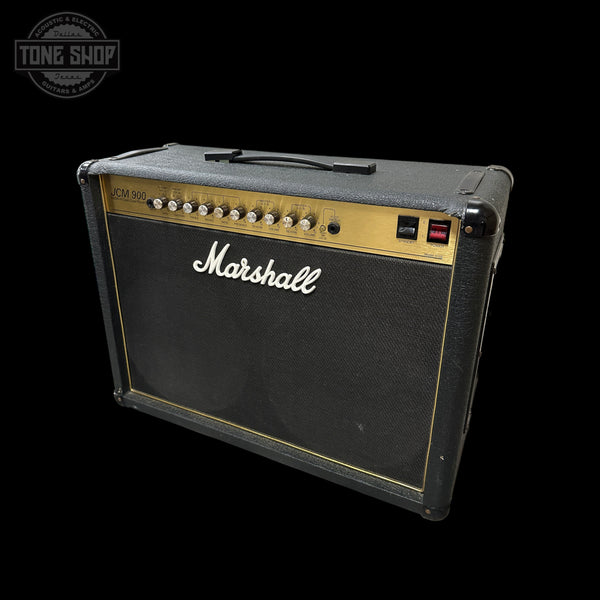 Marshall guitar amplifier on a white background with 'Tone Shop' logo.