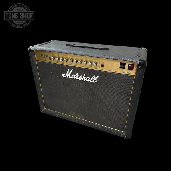 Marshall guitar amplifier on a black background with 'Tone Shop' logo.