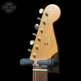 Headstock of Used 2008 Fender Deluxe Player Stratocaster 3-Color Sunburst TFW3925.