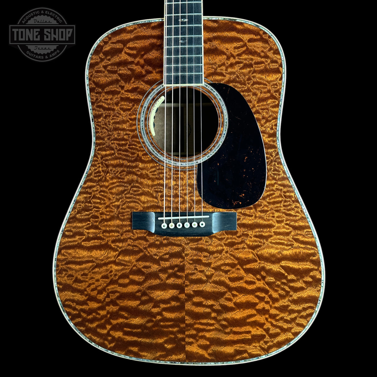 Front of Used 2023 Martin Custom Shop 41 Style D-14 Quilted Sapele.