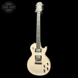 Full frontal of Used 2024 Epiphone Jerry Cantrell Les Paul Custom Prophecy Bone White.