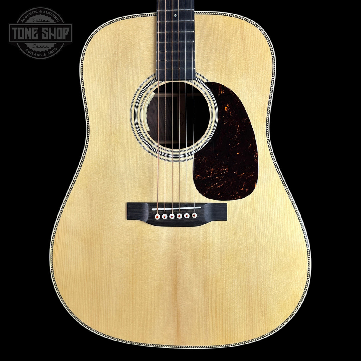 Front of Used 2025 Martin Custom Shop 28 Style Dread Adi/Wild Grain EIR.