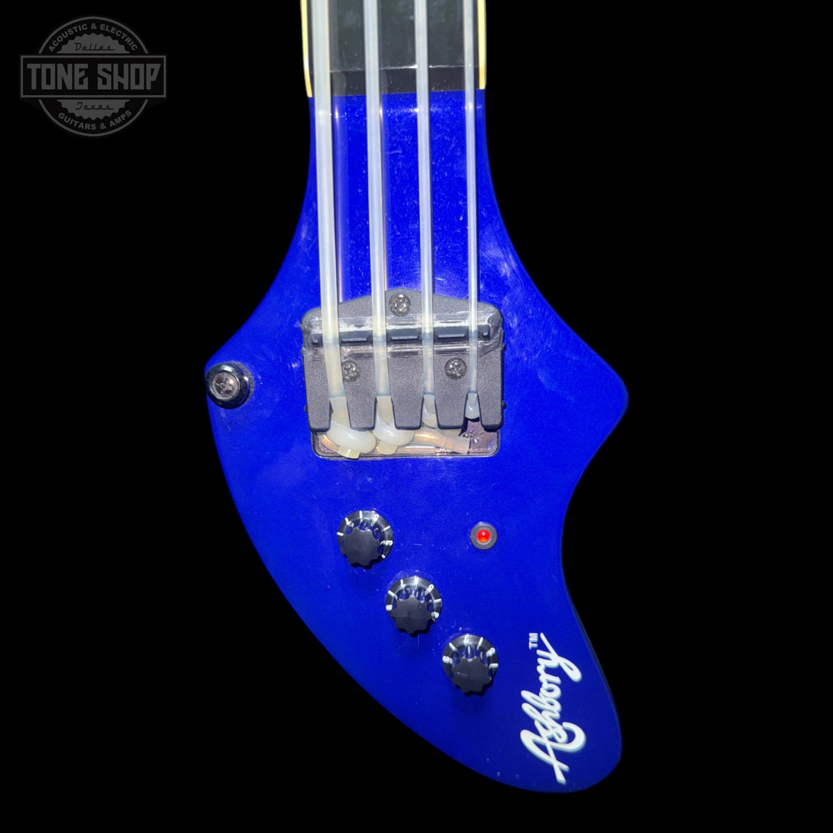 Front of Used 2003 Fender Ashbory Bass Midnight Blue.
