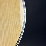 Ding on body of Used 2025 Martin Custom Shop 28 Style Dread Adi/Wild Grain EIR.