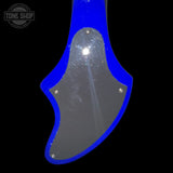 Back of body of Used 2003 Fender Ashbory Bass Midnight Blue.