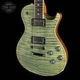 Front angle of Used 2018 PRS McCarty 594 Singlecut Trampas Green 10-Top.