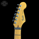 Headstock of Used 1989 Fender Strat Plus.