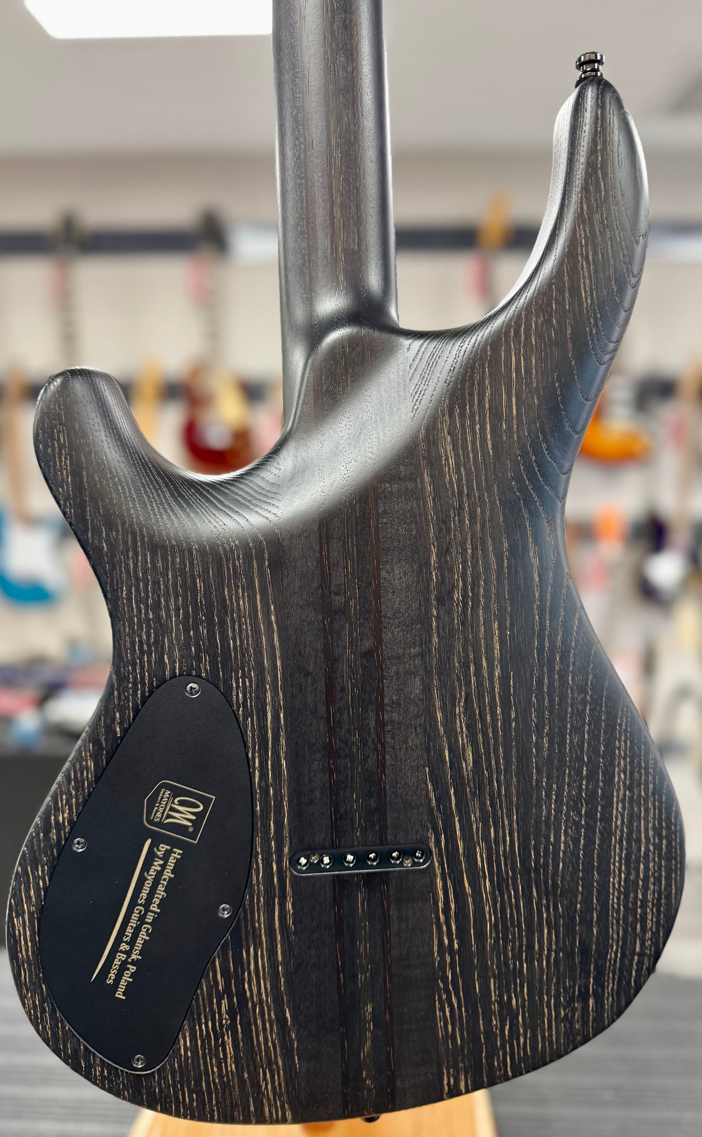 Back of body of Used Mayones Regius Core Gothic 6 w/case TSS6301