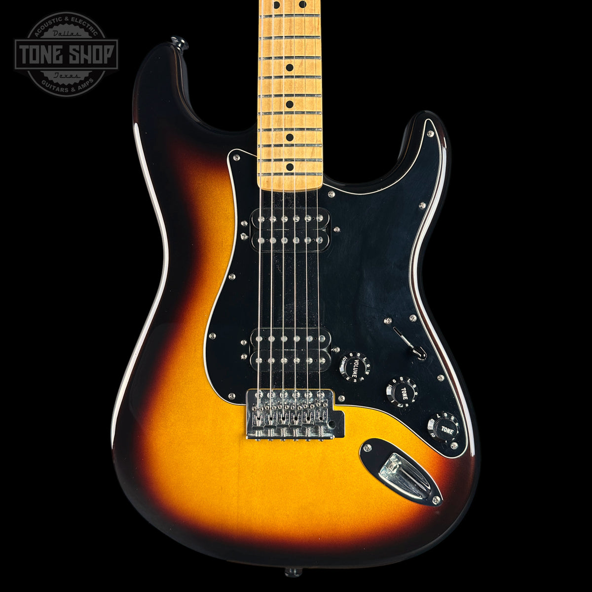 Front of Used 2010 Fender FSR HH Strat Sunburst.