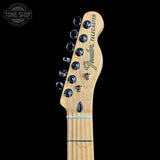 Headstock of Used 2021 Fender DLX Nashville Telecaster Sunburst.