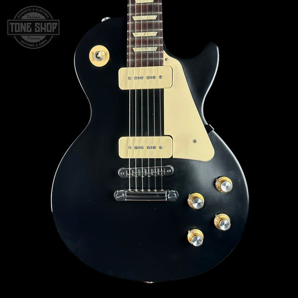 Front of Used 2014 Gibson Les Paul Tribute P90 Worn Ebony.