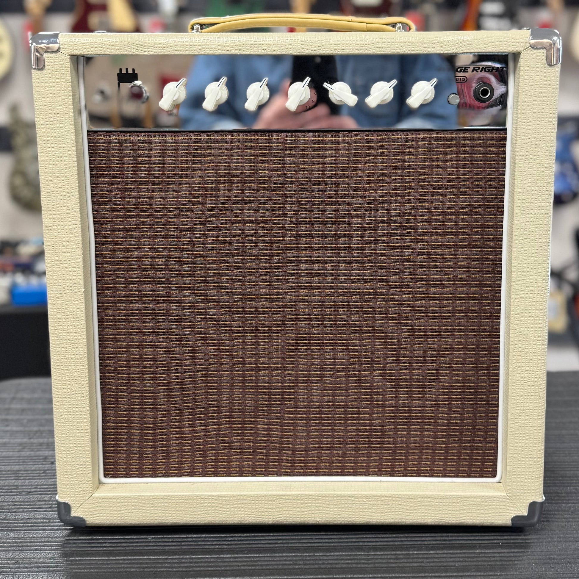 Front of Used Stage Right 611815by Monoprice 15W Tube Amp w/ Celestion Seventy80 Speaker TSS6329