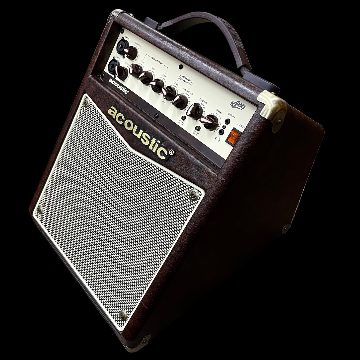 Side of Used Acoustic A20 Acousitc 20 Watt 1X8 Amplifier TFW2445