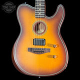 Front of Used 2025 Acoustasonic Standard Telecaster Honey Burst.