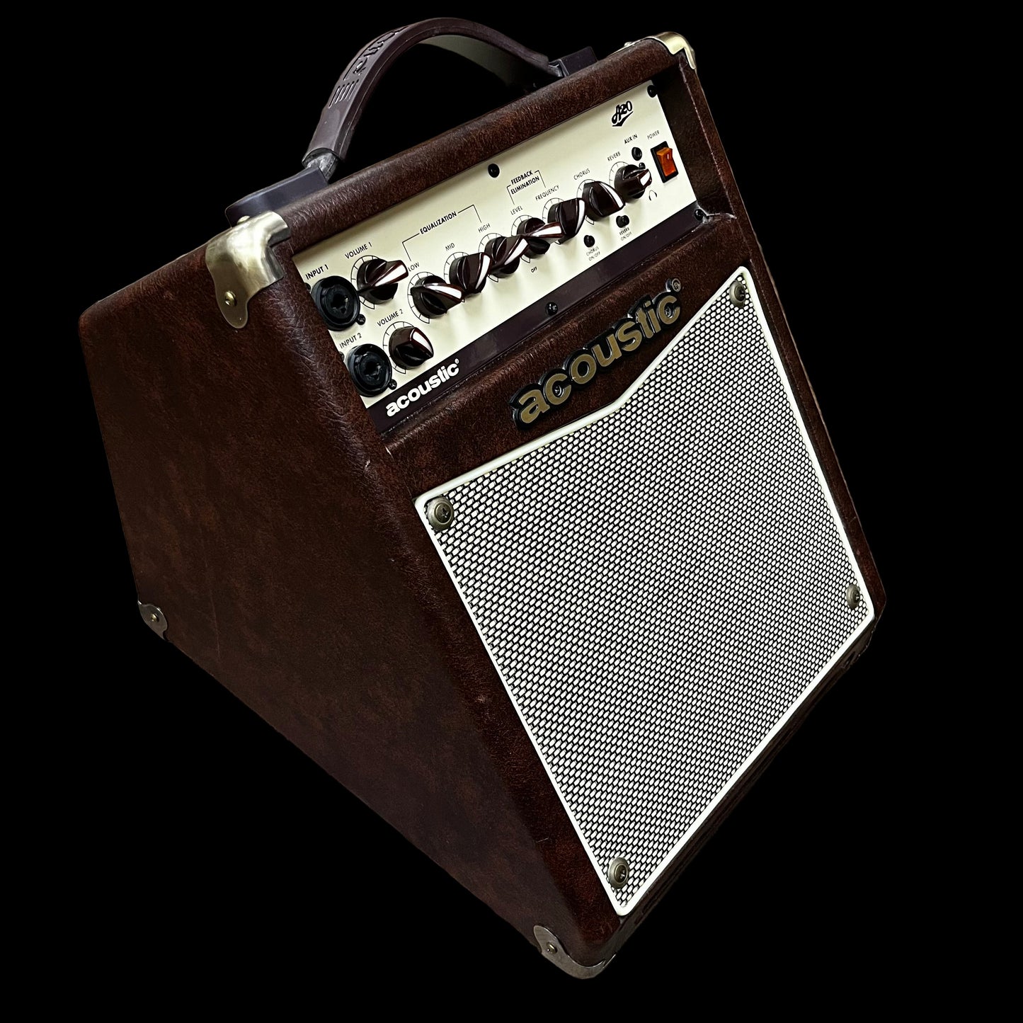 Side of Used Acoustic A20 Acousitc 20 Watt 1X8 Amplifier TFW2445