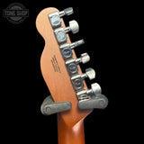 Back of headstock of Used 2025 Acoustasonic Standard Telecaster Honey Burst.