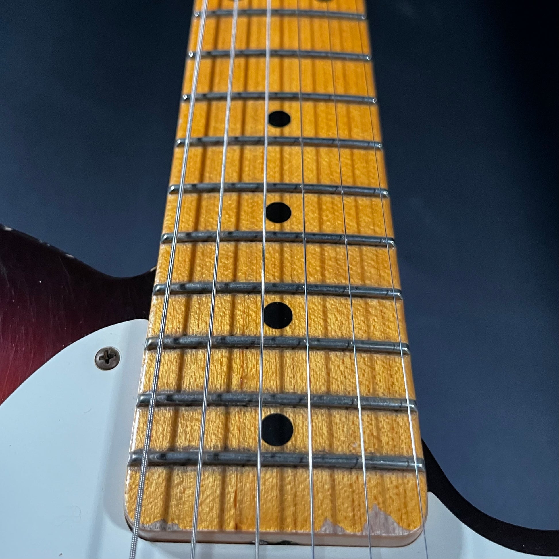 Fret board of Used 2022 Fender Custom Shop Journeyman Telecaster Relic Chocolate 3TSB w/OHSC TFW2429