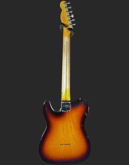 Full back of Used 2022 Fender Custom Shop Journeyman Telecaster Relic Chocolate 3TSB w/OHSC TFW2429