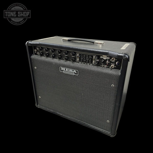 Guitar amplifier with Mesa Boogie logo on a black background