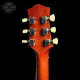 Back of headstock of Used Collings CL Custom 390 Sunburst.