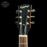 Headstock of Used Epiphone Kirk Hammett "Greeny" 1959 Les Paul Standard.