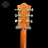 Back of headstock of Used 2019 Guild M-240E Tourbadour.