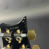 Wear on headstock of Used PRS SC594 McCarty Singlecut 10-Top Smokeburst.