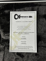 Certificate of authenticity for Charvel Custom Shop DK24 HH FR Reverse Headstock Sea Foam Green.