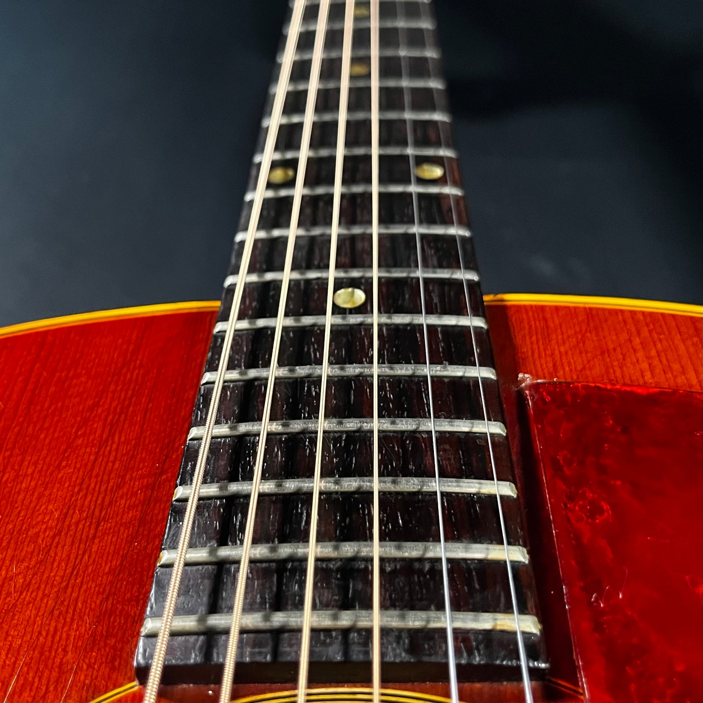 Fret board of Vintage 1964 Gibson J-45 Cherry Sunburst  w/Original Case TFW2455