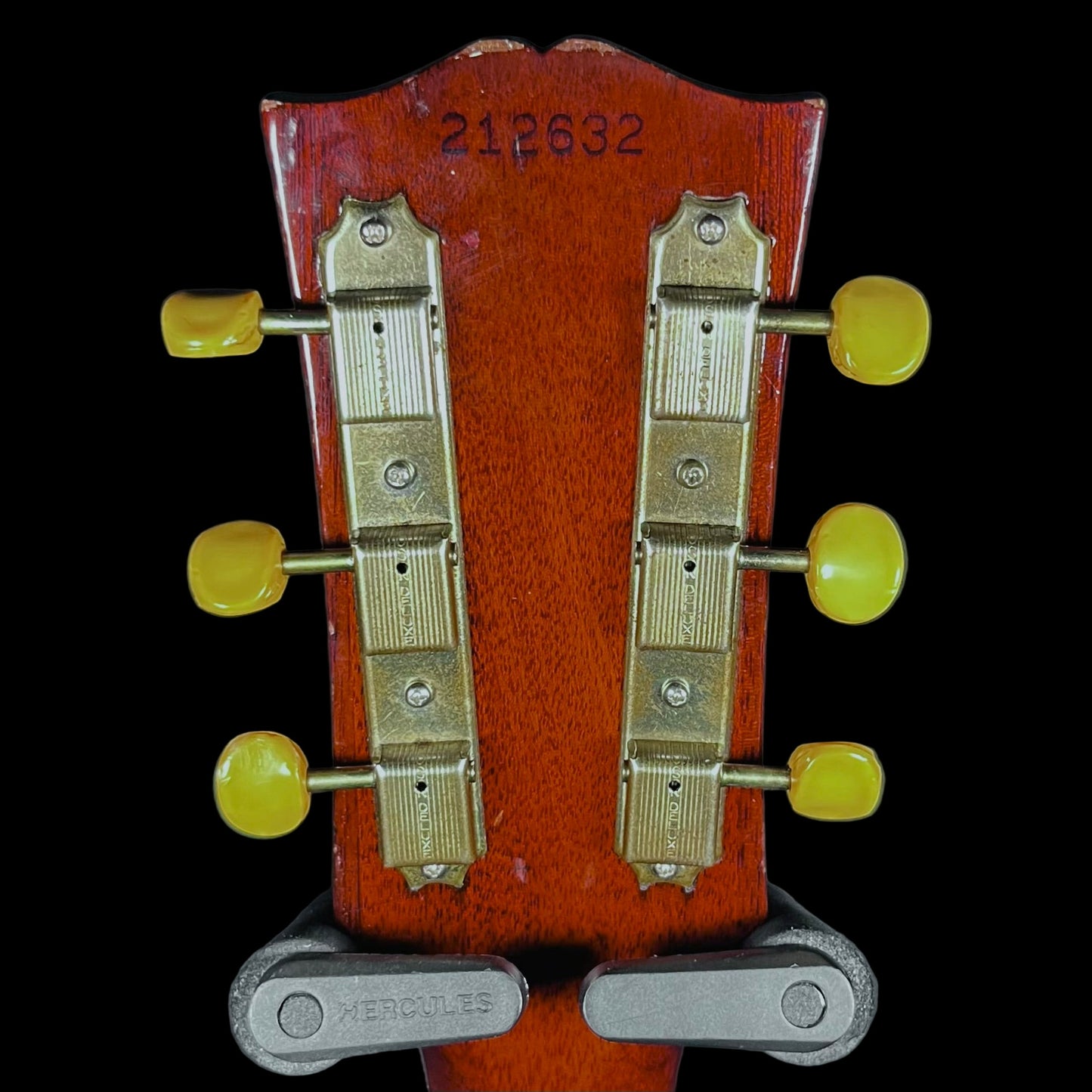 Back of headstock of Vintage 1964 Gibson J-45 Cherry Sunburst  w/Original Case TFW2455
