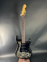 Full front of Used Fender FSR Black Paisley Strat.