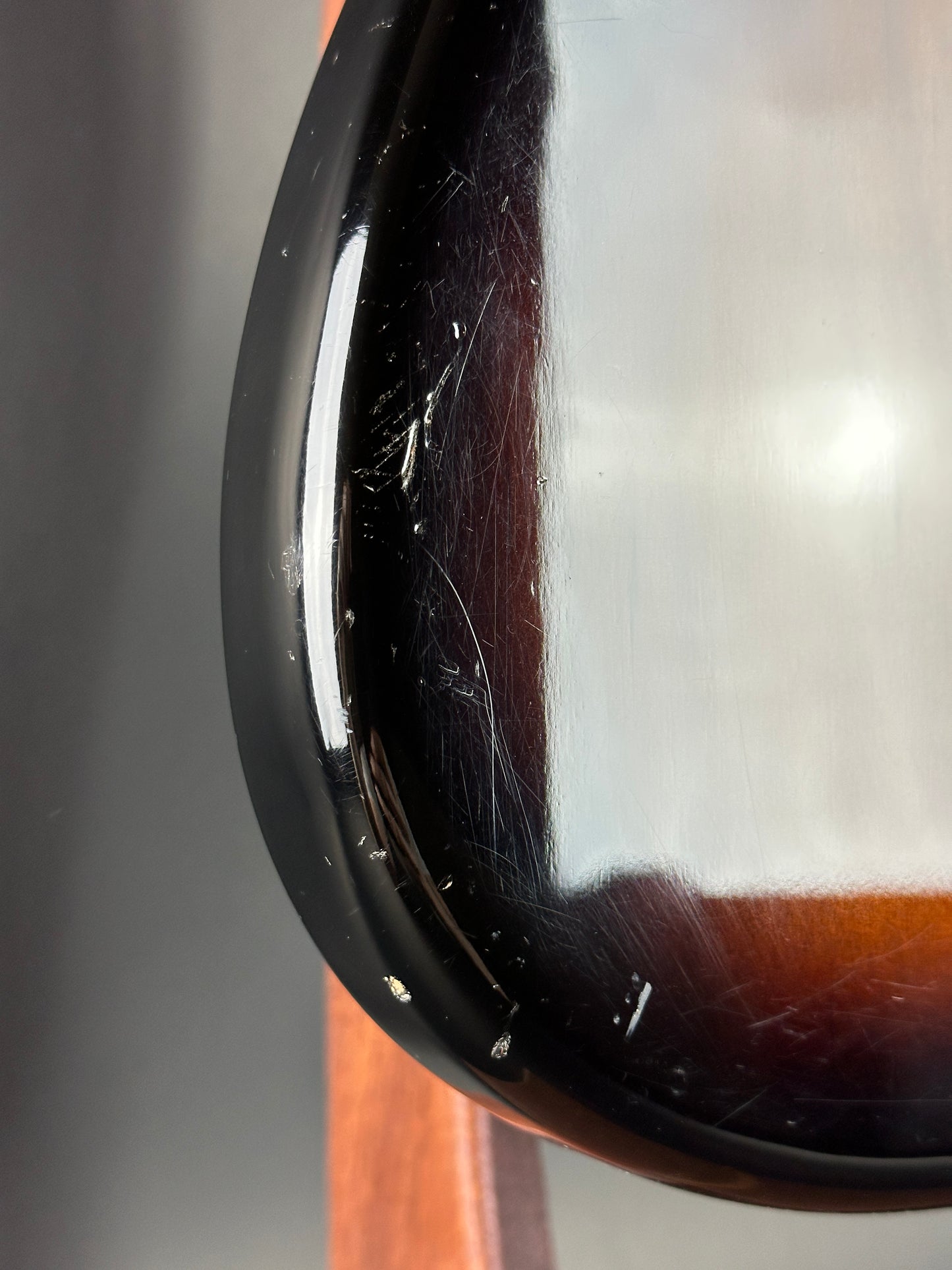 Wear on back of Used Fender Eric Johnson Strat 2-Color Sunburst.