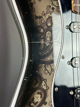 Wear on body of Used Fender FSR Black Paisley Strat.