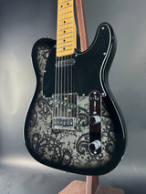 Front angle of Used Fender FSR Black Paisley Tele.
