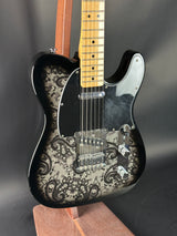 Front angle of Used Fender FSR Black Paisley Tele.