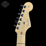 Fender guitar headstock on a black background with 'Tone Shop' logo.