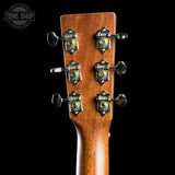 Back of headstock of Used Martin D-18E LRB Natural.