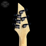 Back of headstock of Used Jackson Electric Sunburst.