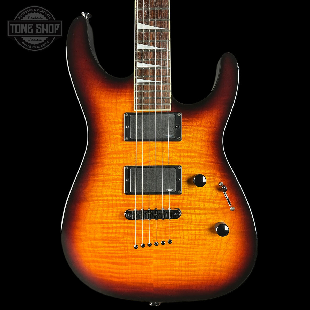 Front of Used Jackson Electric Sunburst.