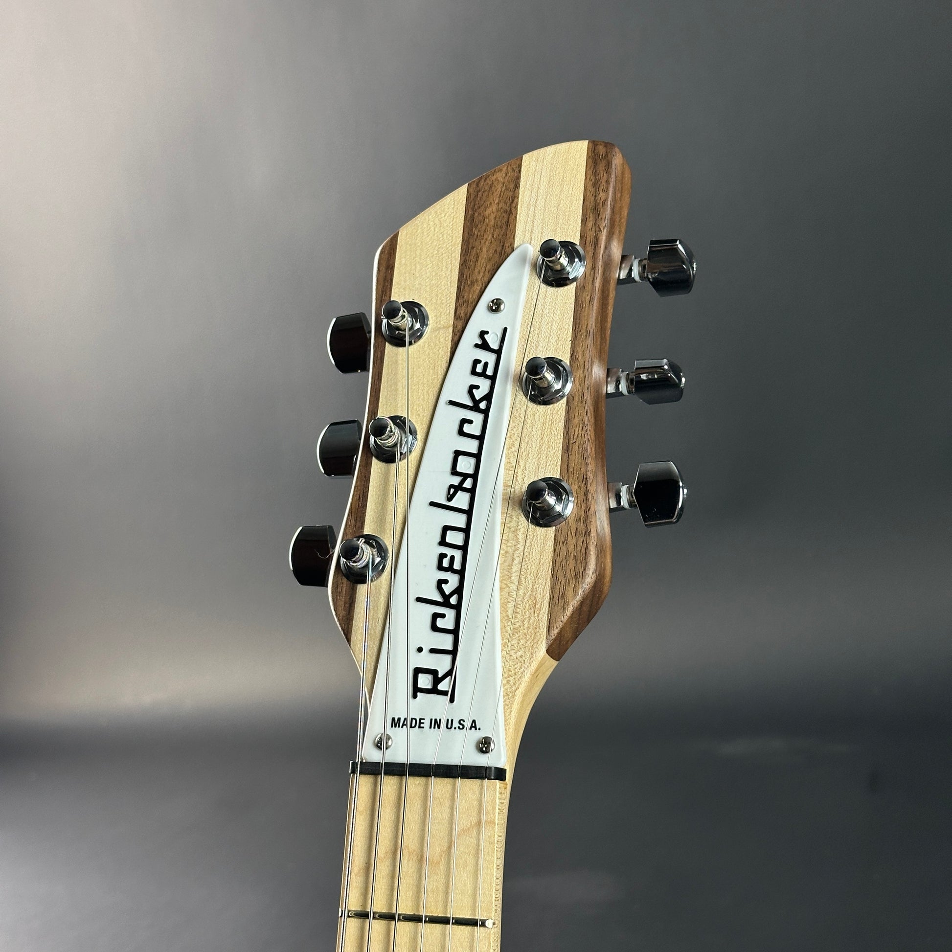 Headstock of Used Rickenbacker 330W Walnut.