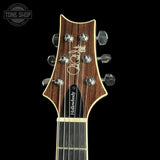 Guitar headstock with ' hollowbody' branding on a black background