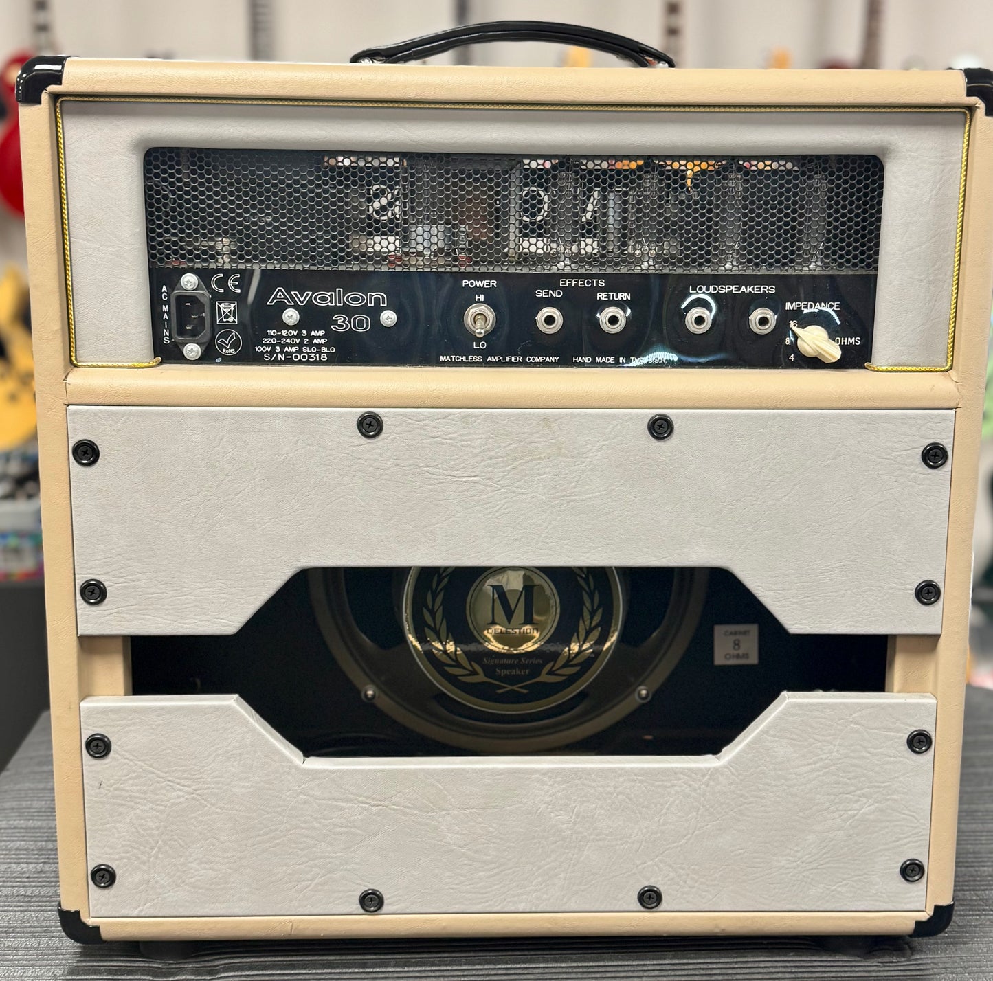 Back of Used Matchless Avalon 30 Guitar Combo Amplifier w/cover TSS6517