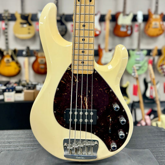 Front of body of Used 2007 Ernie Ball Music Man StingRay5 H White w/case TSS6510