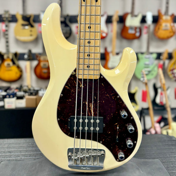 Front of body of Used 2007 Ernie Ball Music Man StingRay5 H White w/case TSS6510