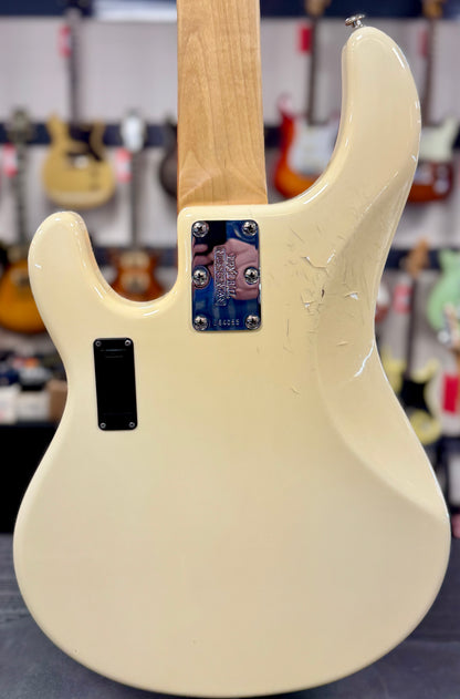 Back of body of Used 2007 Ernie Ball Music Man StingRay5 H White w/case TSS6510