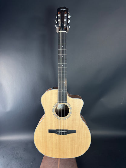 Acoustic guitar on a dark gray background