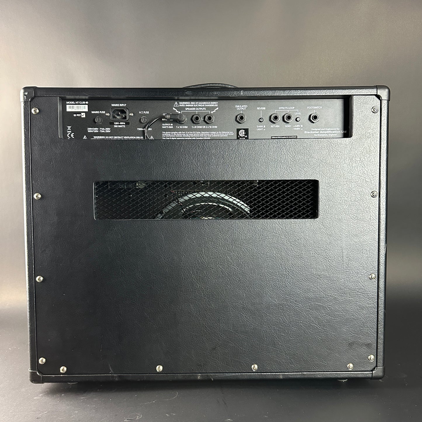 Back of Used Blackstar HT Club 40.