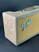Side of Vintage Fender Reverb Tank Brown.