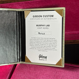 Gibson Custom Certificate of Authenticity for Murphy Lab Light Aging on a red background